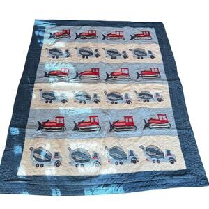 Pottery Barn Kids Construction Quilt with Matching Sheet Set Twin